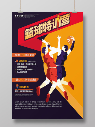 创意设计篮球特训营宣传海报